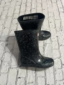 Hunter Kids Glitter Stripe Boots Size US Girl 1/EURO 31/UK 12 - Picture 1 of 11