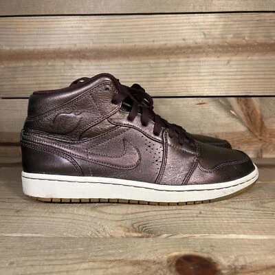 RARE Mens 9 - Nike Air Jordan 1 Mid Nouveau “Deep Burgundy Gum” Shoes 629151-605 - Image 1 of 4
