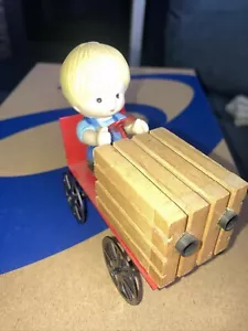 Vintage Enesco Country Cousins Scooter Riding in a Go Cart / Soap Box Car EUC - Picture 1 of 5