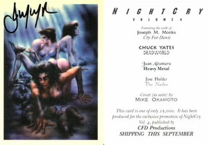 Night Cry - Volume 4 - promo card - SIGNED BY JOE MONKS - Picture 1 of 1