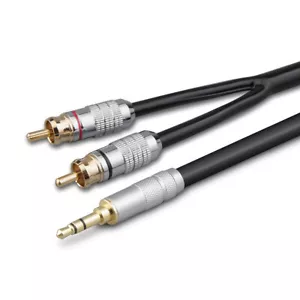 Audiophile Audio Cable Stereo 3.5mm to 2 RCA Hi Fi for Speaker Home Theater HDTV - Picture 1 of 5