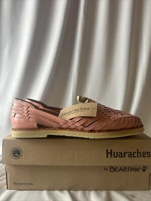 Sandalias Huaraches BearPaw Silvia Confort Cuero Plano Rosa Talla 10 Foto 1 de 4