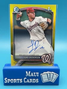 2025 Topps Chrome Yellow Refractor 15/75 Luke Dickerson #CPA-LDI Auto - Picture 1 of 2