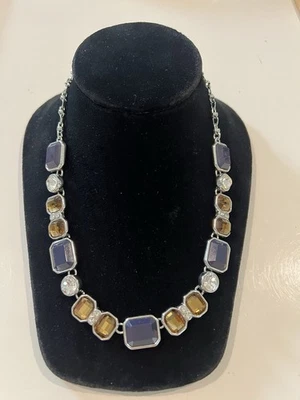 "Collar de piedra transparente ámbar azul ámbar Lia Sophia ajustable de 18"" a 21""" Foto 1 de 4