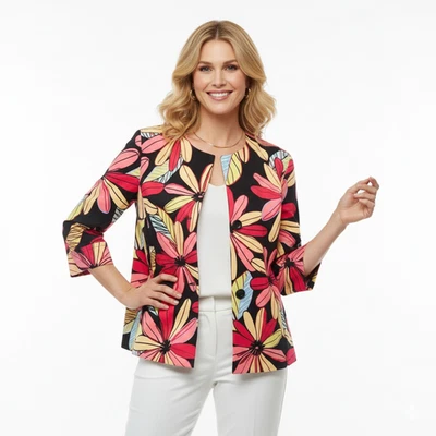 Chaqueta Floral Erin London Talla 1X Multicolor Artística Pieza Distintiva Ecléctica Mod Foto 1 de 4