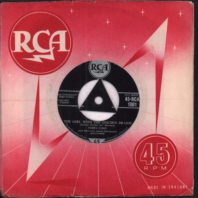 Perry Como My Little Baby 7" vinyl UK Rca 1957 3 prong tri centre in company - Image 1 of 2