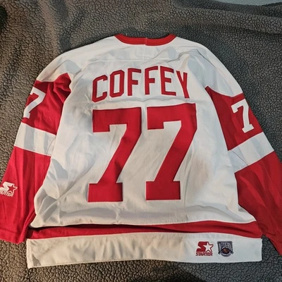 Auténtico hockey vintage Detroit Red Wing Coffey XL Foto 1 de 4