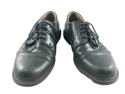 Thom McAn Men's 8.5 W Black Leather Cap Toe Lace Up Comfort Dress Shoes 20175 - Image 1 of 4