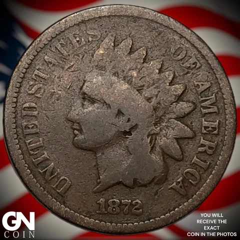 1872 Indian Head Cent Penny  Q3477 Cover