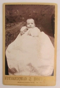 Antique Cabinet Portrait Victorian Infant Baby 3 Mo Vintage Photos Manchester NH - Picture 1 of 4