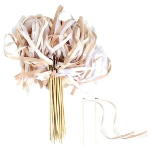 200 Pieces Ribbon Wedding Wand Sticks with Bells Ribbon Streamers Silk Fairy ... - Picture 1 of 7
