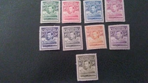 Basutoland KG VI 1938 (1 Apr.) 8 Mint 1 Mint Hinged Lot of 9 -Incomplete set - Picture 1 of 2