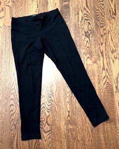 THEORY Quinna Rave Leggings Ankle Pant Ponte Knit Womens Medium Black Stretchy - Picture 1 of 3
