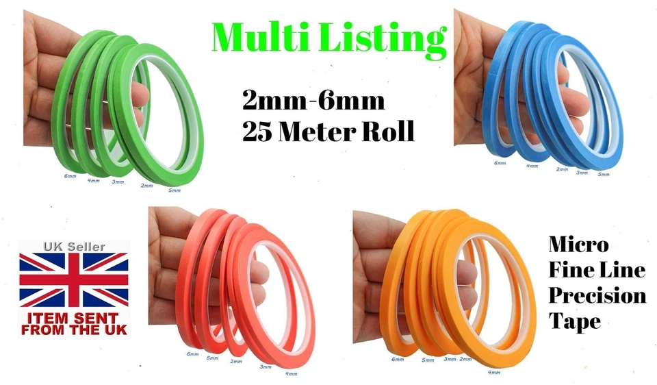 Masking Tape Fine Line 2-6mm Precision Model Thin Nail Art Airbrushing Craft - Image 1 of 1