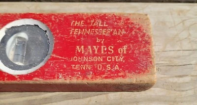 Vintage Mayes Level Wooden The TALL Tennessean Johnson City Tennessee USA - Image 1 of 4