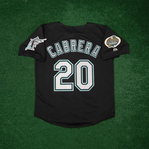 Miguel Cabrera 2003 Florida Marlins Alternate Black Men's World Series Jersey Cover