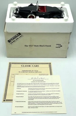 1:24 Danbury Mint 1927 Stutz Black Hawk Convertible Diecast Car Speedster Title - Image 1 of 4