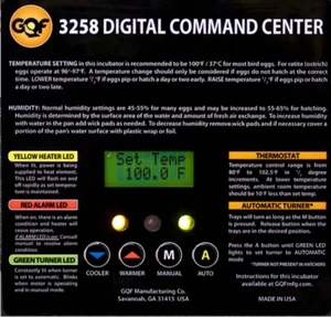 3258 GQF Replacement Digital Screen Command Center For 1502 Sportsman Incubator - Picture 1 of 1
