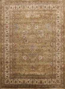 Alfombra floral Agra tradicional anudada a mano área oriental alfombra tinte vegetal 8x10 - Imagen 1 de 21