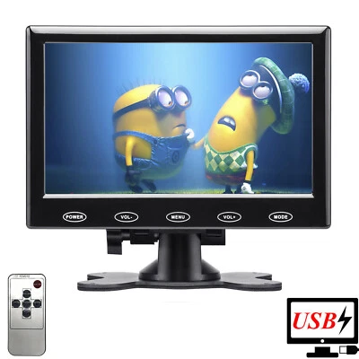 7 Inch USB Powered LCD CCTV Monitor Display HDMI/AV/VGA for PC DSLR Game XBOX - Image 1 of 4