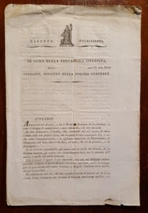15374-REPUBBLICA CISALPINA, MILANO ANNO VI, PORRE FRENO AL FANATISMO RELIGIOSO.. - Picture 1 of 2