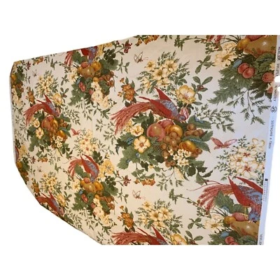 Waverly Heirloom Documents Fabric Yardage 54" Wide Floral & Bird Print - Image 1 of 4