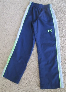Under Armour kids pull on athletic pants navy blue and neon green youth XS - Picture 1 of 4