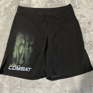 Les Mills Combat Shorts Mens Large Black MMA Workout 34”x 10” - 21” Length - Picture 1 of 10
