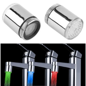 Grifo de Agua LED Luz de Corriente 7 Colores Brillo Ducha Cabezal Sensor de Cocina Lámpara - Imagen 1 de 12