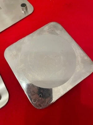 4件套老式Oneida 18/8杯垫方形4X4软垫脚 — 第 1/4 张图片