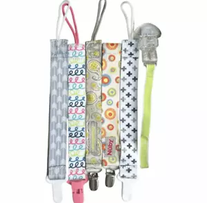 Mixed Lot of Gender Neutral Nuby Boogin Head Pacifier Straps Holders for Babies - Picture 1 of 1