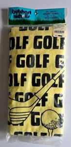 Vintage Butchart Nicholls Golf gelb Sport Handtuch ohne Aufhänger 15"x25" Neu - Bild 1 von 4