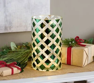 Iluminado 6" X 10" Diamante Patrón Hurricane por Valerie en Verde - Imagen 1 de 2