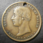 Médaille Royale UK - Albert Edward 1841 marié Princesse Charlotte percée 23,5mm
