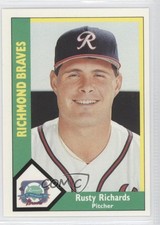 1990 CMC AAA Richmond Braves Green Backs Rusty Richards #4