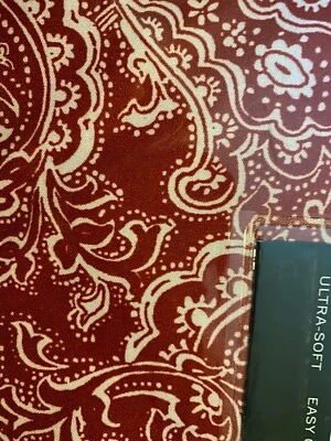 Juego de sábanas Queen Nautica 6 piezas Cal King Paisley Prance rojo blanco microfibra nuevo Foto 1 de 2