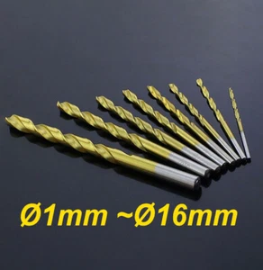 Brocas giratorias Ø1 mm ~ Ø16 mm vástago recto recubiertas de titanio HSS brocas de acero - Imagen 1 de 9