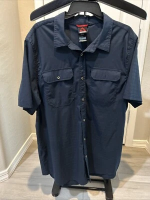 Camisa de campamento GERRY para senderismo al aire libre tejida con botones manga corta azul marino XXL para hombre Foto 1 de 4