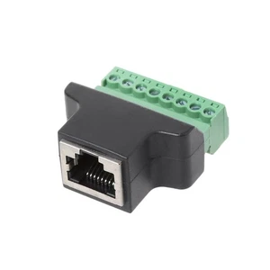 RJ45 Female To Screw Terminal 8 Pin Connector Ethernet Cable Extender Adapter - Picture 1 of 8