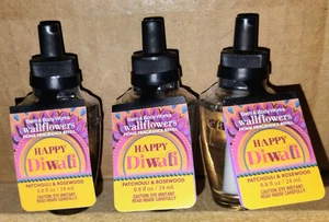 BBW Patchouli and Rosewood Wallflower Refill Bulb x3 Happy Diwali Pink Pepper - Picture 1 of 2