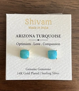 Shivam Sterling Silver And Real Gem Stone Earrings Made In India Brand New - Picture 1 of 1
