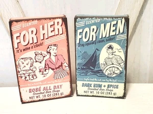 NEW Lot "For Men" Dark Rum & Spice "For Her" Scented Bar Soap Bath Body Shower - Picture 1 of 7