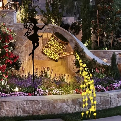 Solar Watering Can Light Garden Outdoor Waterproof Kettle Yard Lawn Art Lamp US - Image 1 of 4