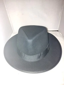 CONNER HAT BUSTER WOOL FEDORA HAT MEN LARGE BLACK NEW Free Ship With Tags - Picture 1 of 8