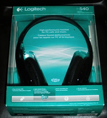 LOGITECH h540 HIGH-PERFORMANCE HEADSET FOR PC CALLS & MUSIC NEW IN BOX - Image 1 of 2