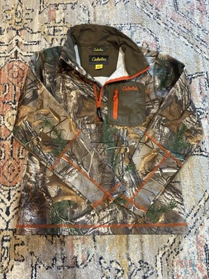 Youth medium Cabelas Hunting Camo 1/4 Zip Pullover, fleece lined  - Image 1 of 4