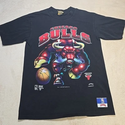 Rare 1994 Chicago Bulls Nutmeg Black T-Shirt Mens M USA NBA Clean - Image 1 of 4