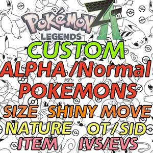 Pokemon Legends ZA ✨ANY Z-A SHINY Custom ALPHA Pokemons - OT/SID - INSTANT SEND - Picture 1 of 1