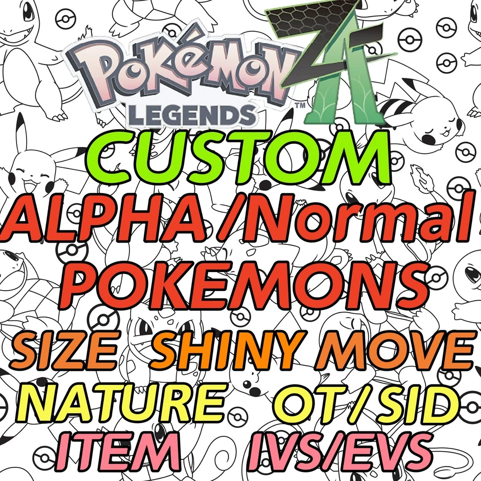 Pokemon Legends ZA ✨ANY Z-A SHINY Custom ALPHA Pokemons - OT/SID - INSTANT SEND - Image 1 of 1