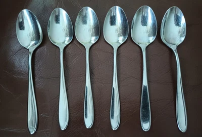 WMF CROMARGAN ARTISAN STAINLESS SOUP SPOONS KOREA LOT 6 PC - Image 1 of 3